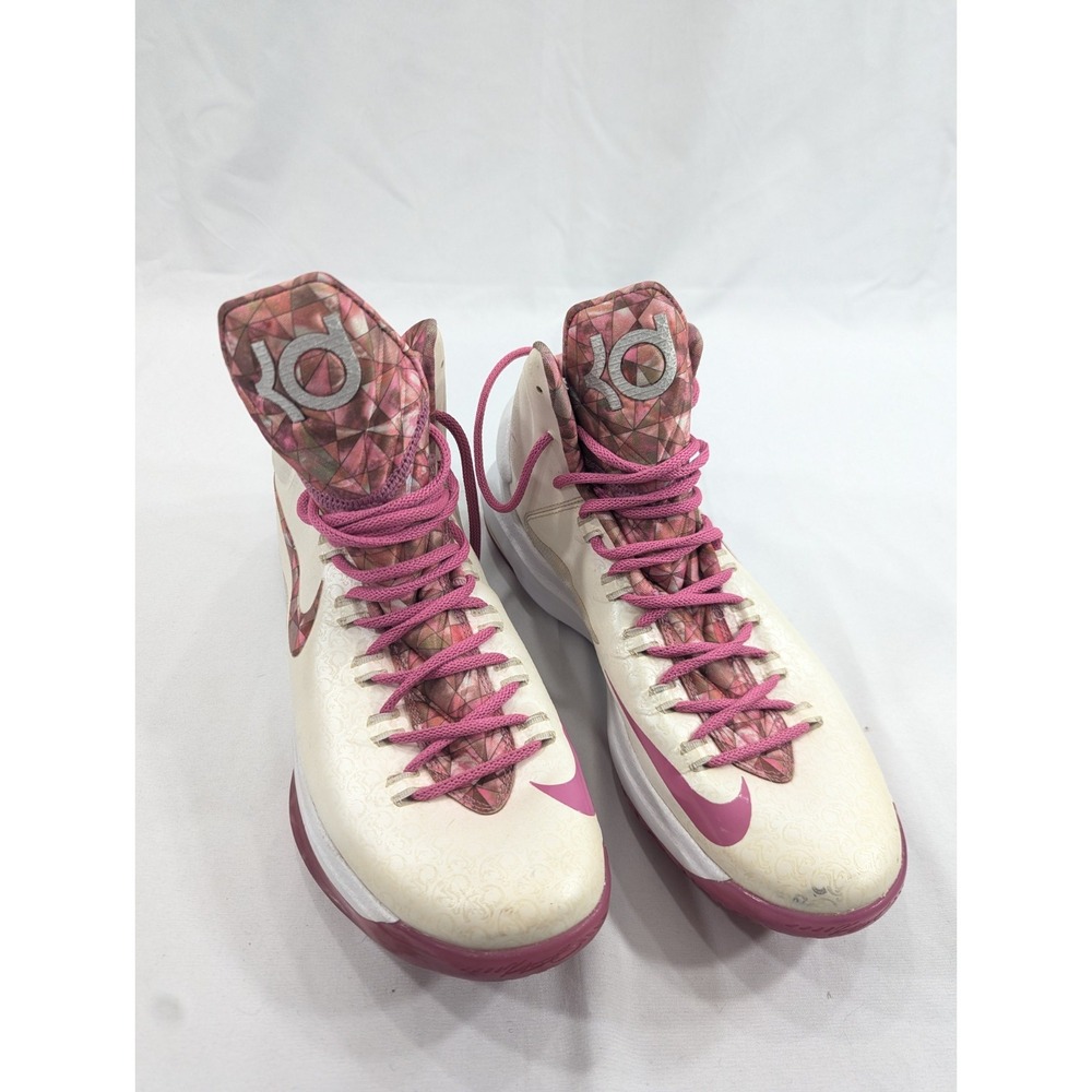 RARE🔥 Size 11 - Nike KD 5 Premium Aunt Pearl 598601-100 Pink White‎